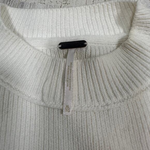 Free People Sweater XL | Ivory Knit | Balloon Sleeves | Oversized Fit | MSRP $98 - Picture 3 of 8